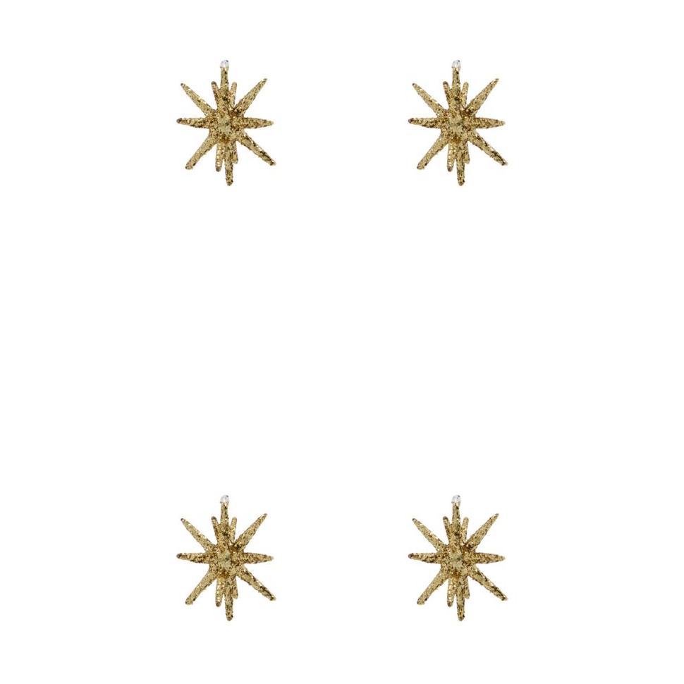 House Doctor Spike julgransstjärna 7,5 cm 4-pack Brunmässing-glitter