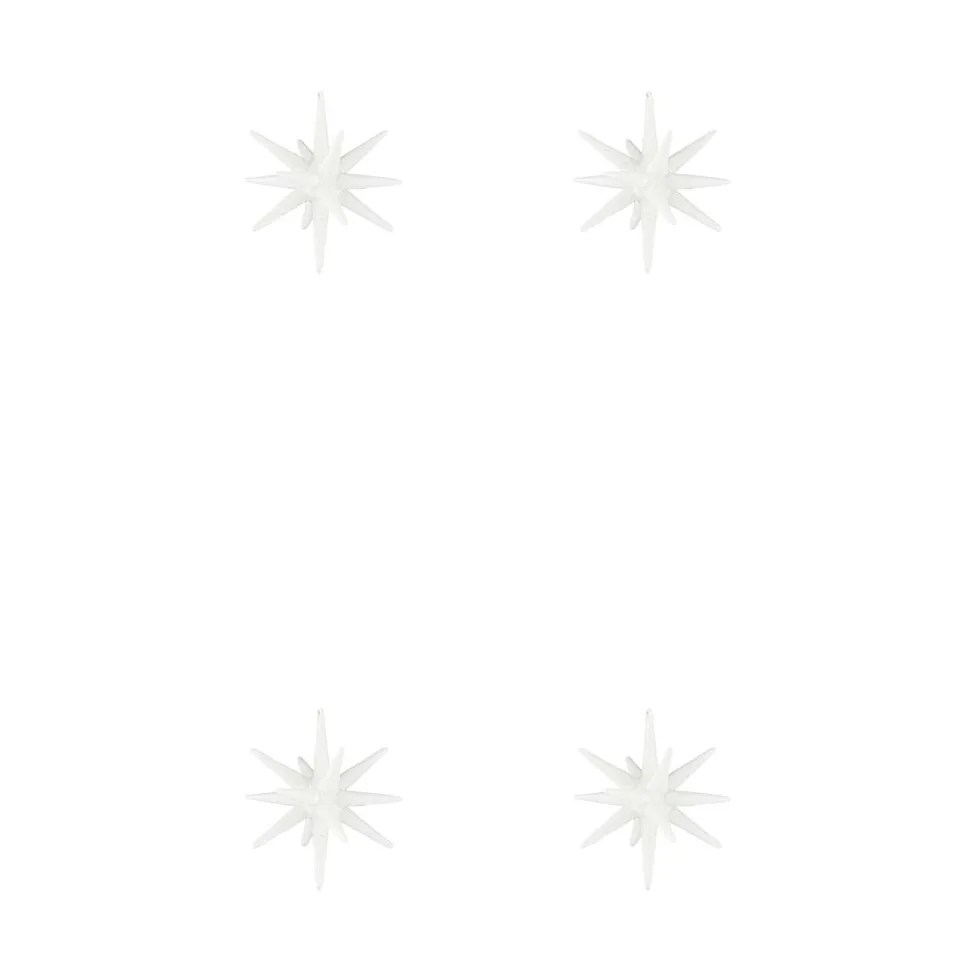 House Doctor Spike julgransstjärna Ø7,5 cm 4-pack Vitmässing-glitter