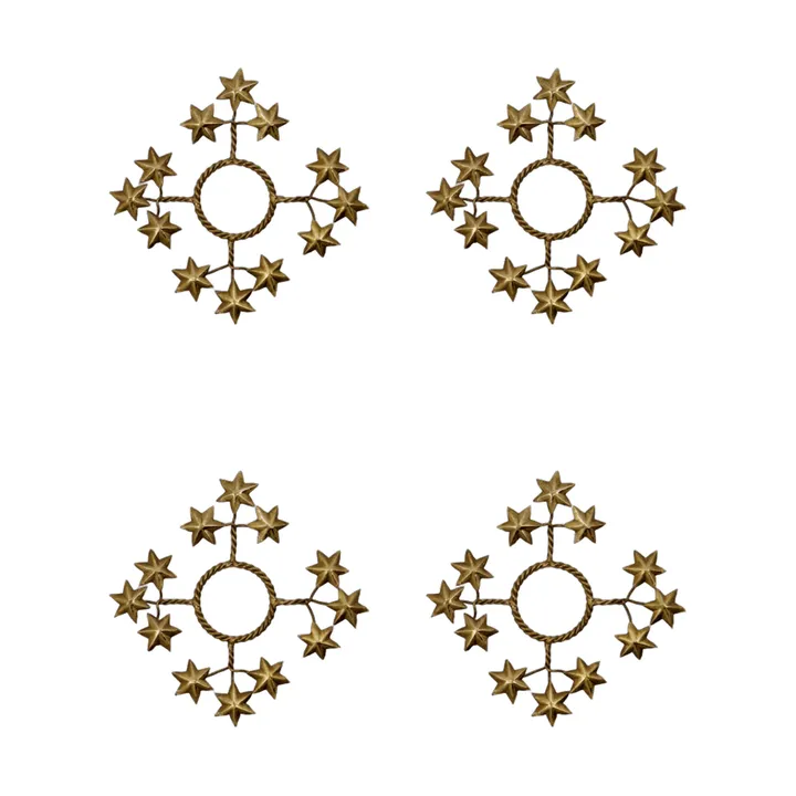 Star ljusmanschett 4-pack - Gyllene - House Doctor