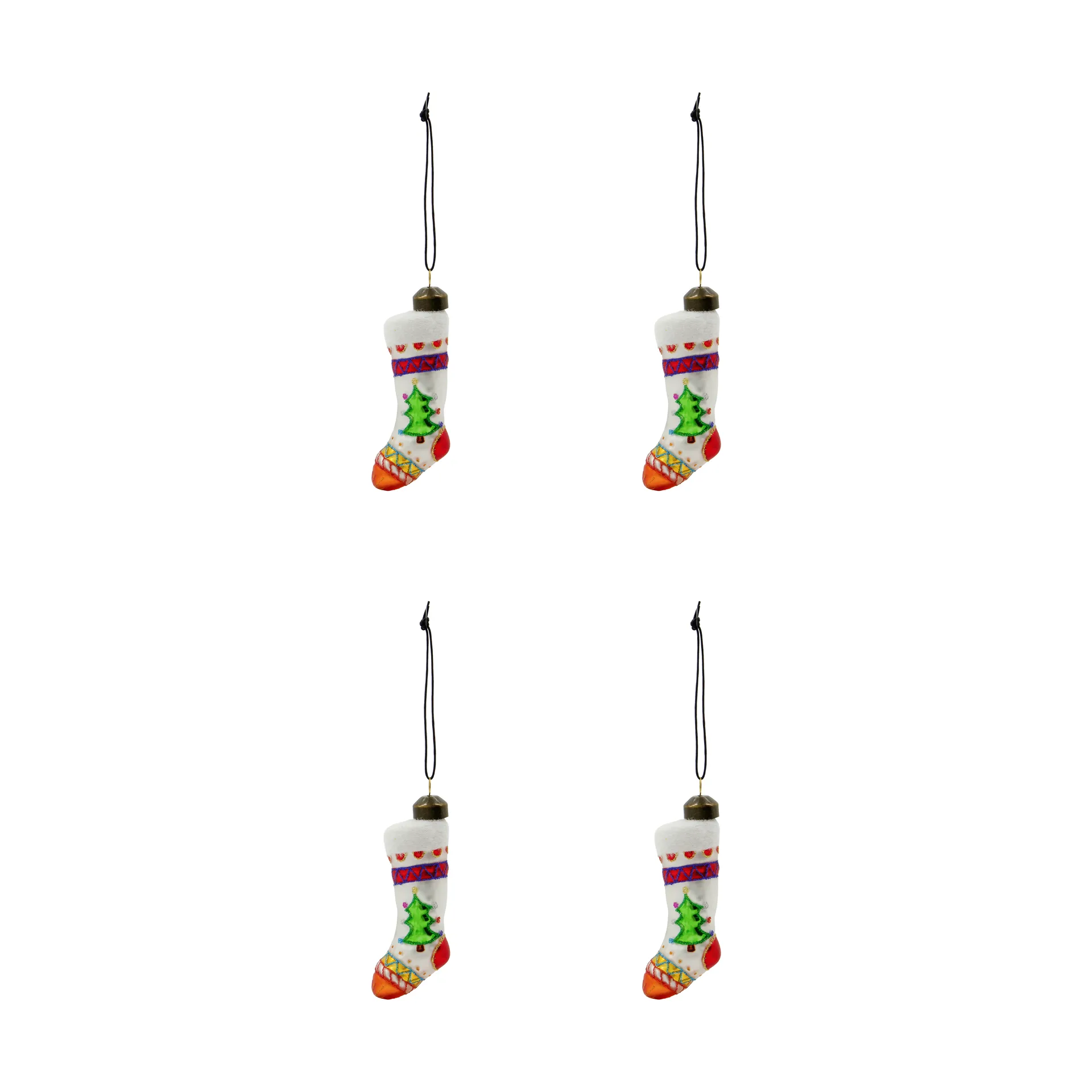Stok julstrumpa julhänge 4-pack, Röd, vit House Doctor