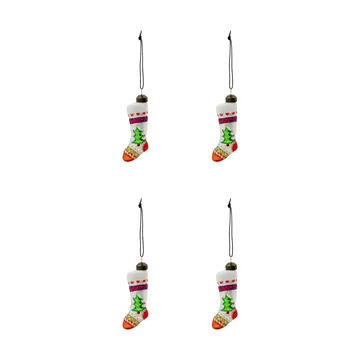 Stok julstrumpa julhänge 4-pack - Röd, vit - House Doctor