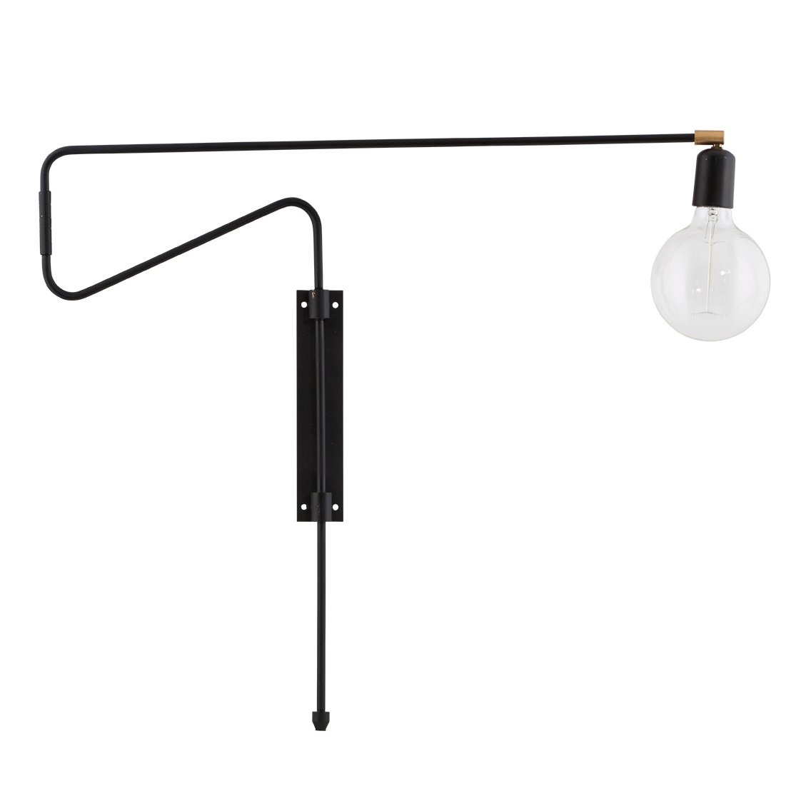 House Doctor Swing vägglampa svart stor, 70 cm | Skandinavisk Design | Vägglampor | Svart