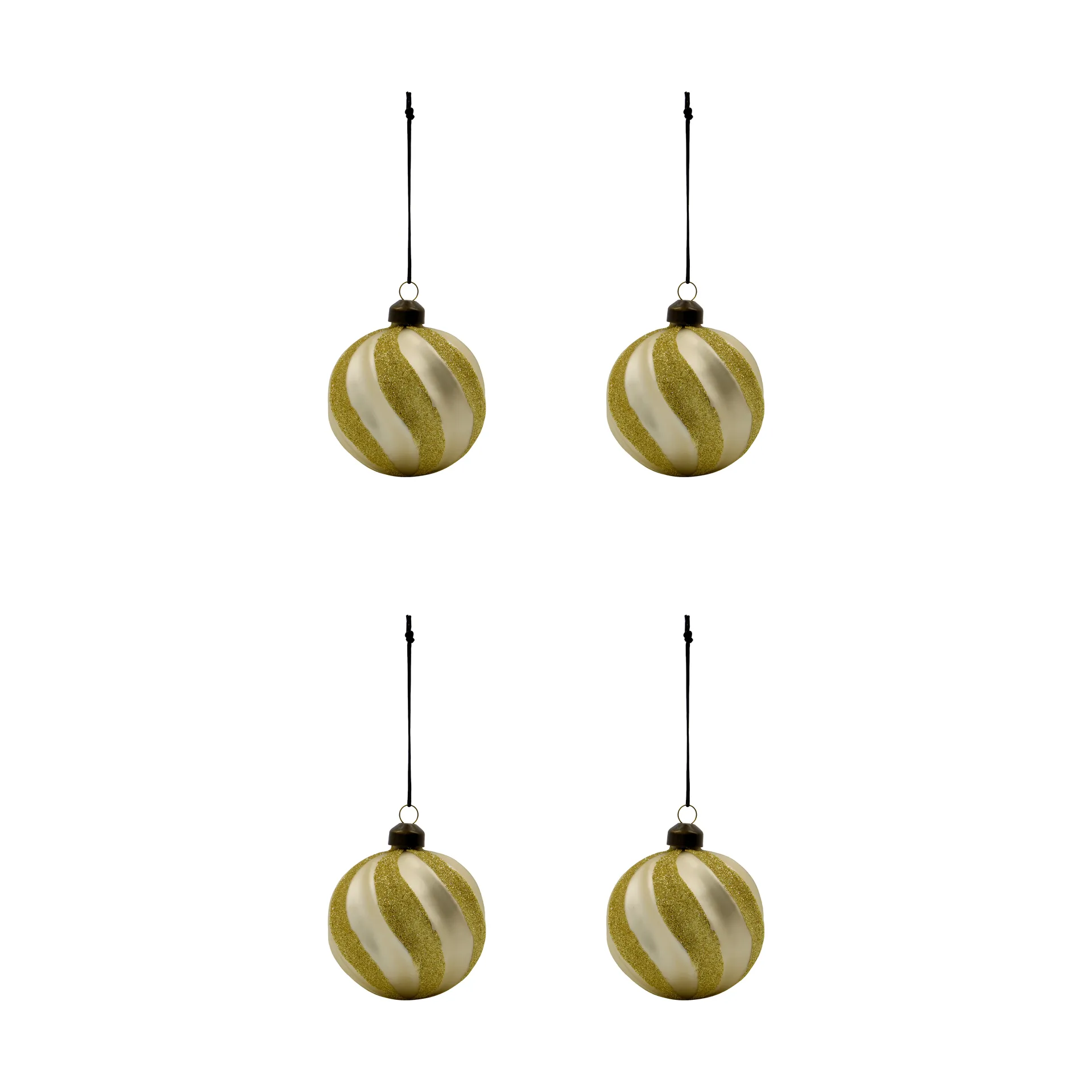 Swirl julgranskula 4-pack, Champagne-guld House Doctor