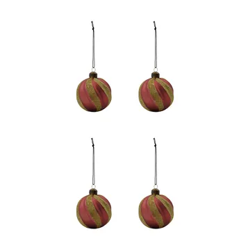 Swirl julgranskula 4-pack - Dammig röd-guld - House Doctor