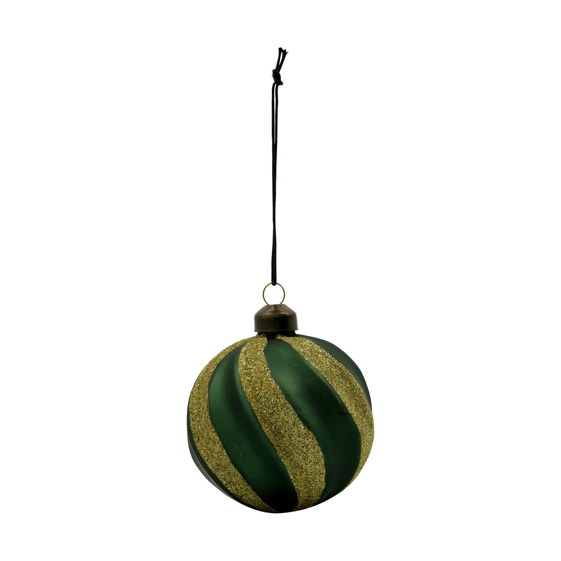 Swirl julgranskula 4-pack, Grön-guld House Doctor