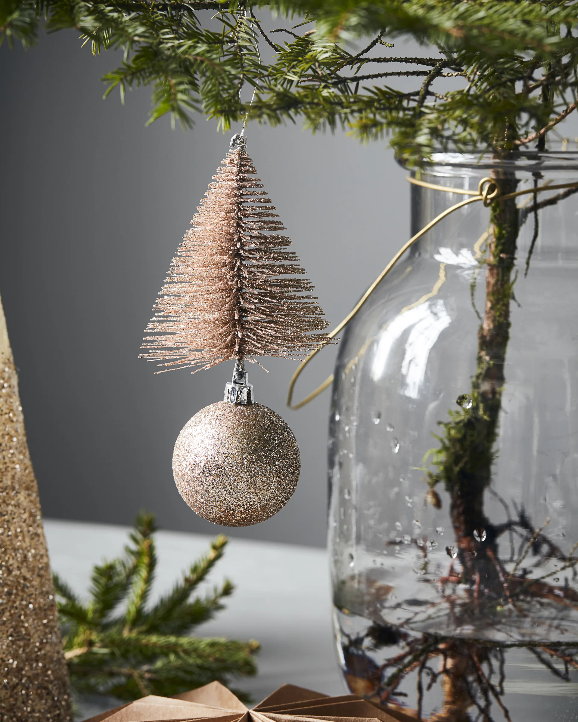 Tree & bell julhänge 15 cm, Sand House Doctor