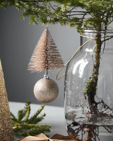 Tree & bell julhänge 15 cm - Sand - House Doctor