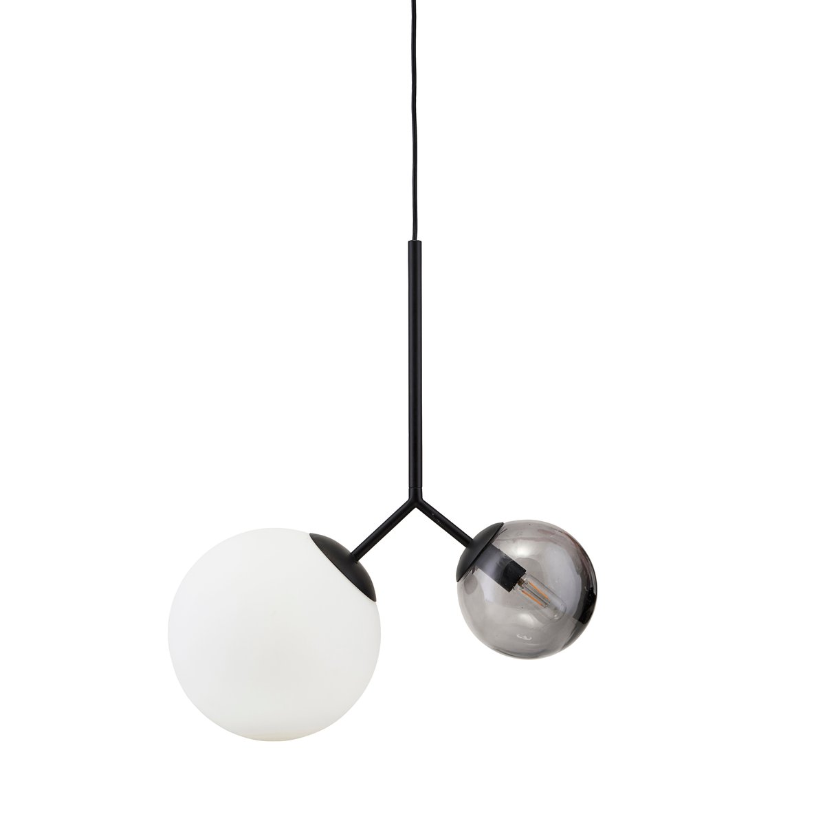 House Doctor Twice taklampa opalglas- svart glas | Skandinavisk Design | Taklampor & Pendlar | Svart
