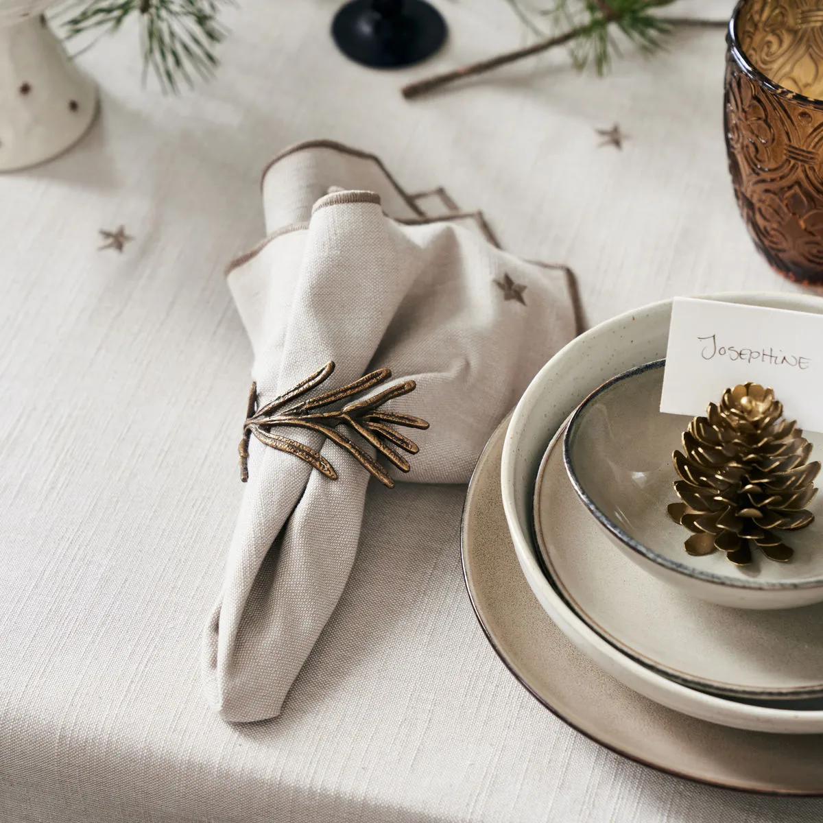 Twinkle tygservett 40x40 cm 4-pack, Taupe House Doctor