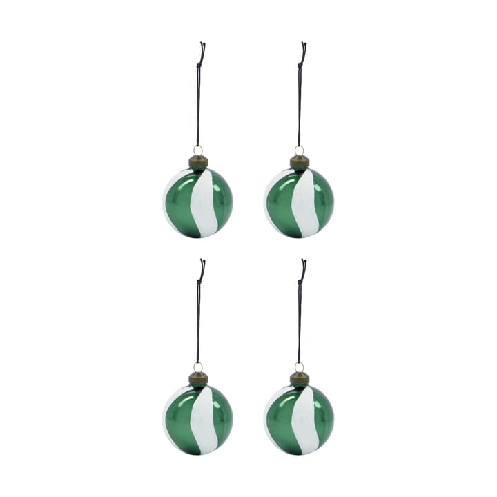 Twister julgranskula Ø6 cm 4-pack - Grön-vit - House Doctor