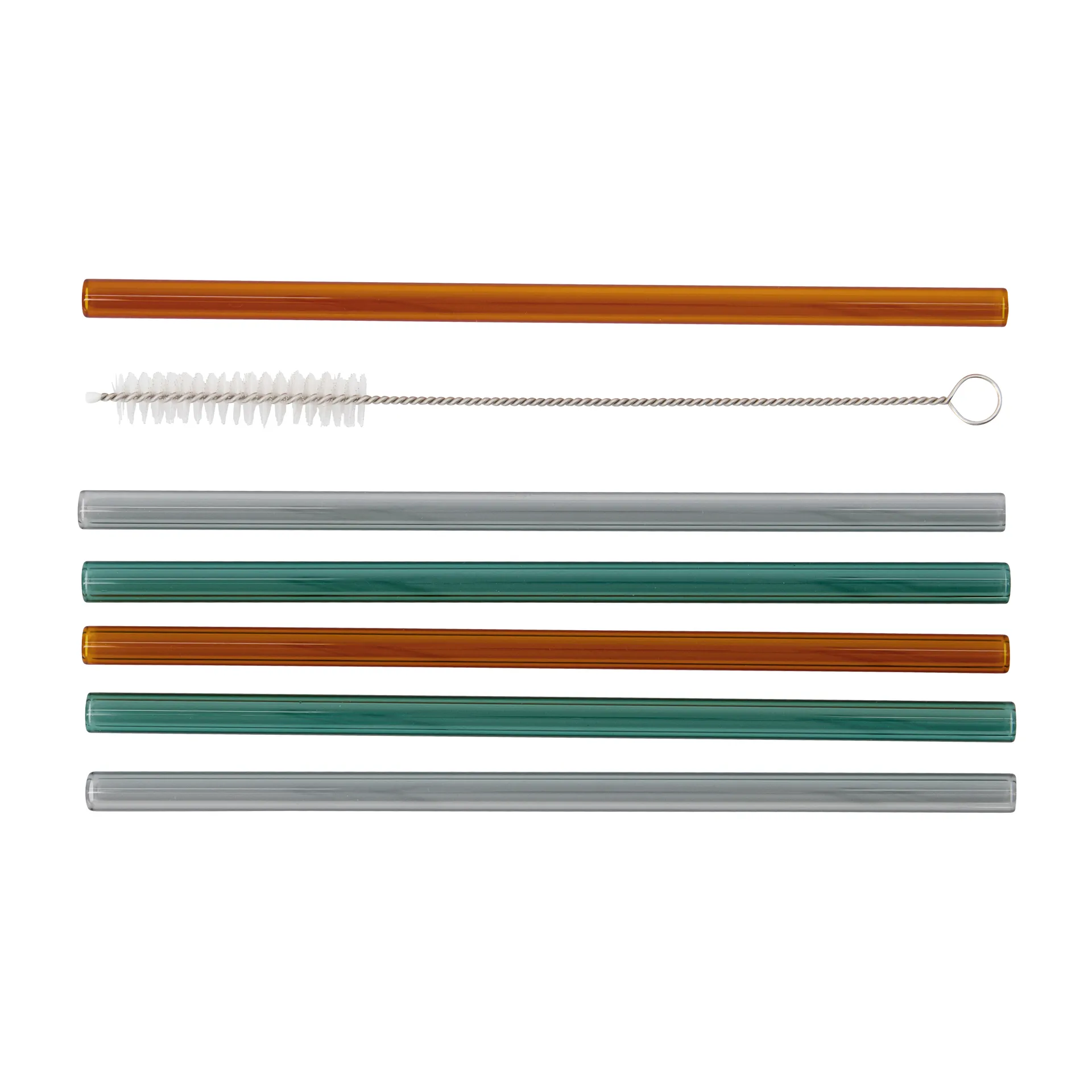Vaca glassugrör 6-pack, Green-grey-orange House Doctor