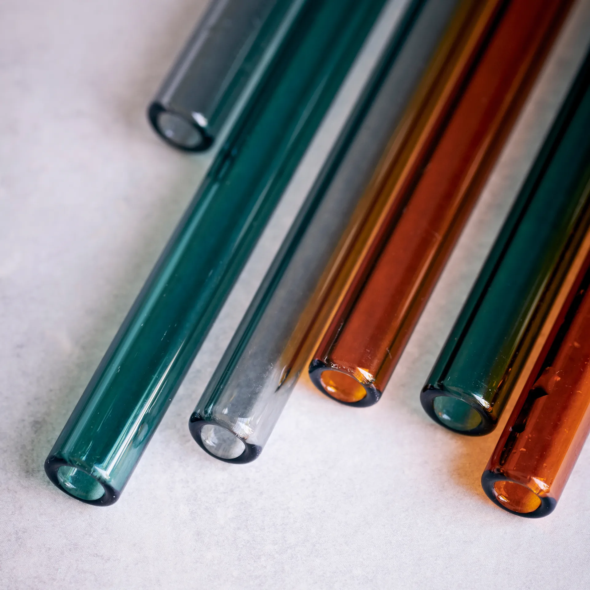 Vaca glassugrör 6-pack, Green-grey-orange House Doctor