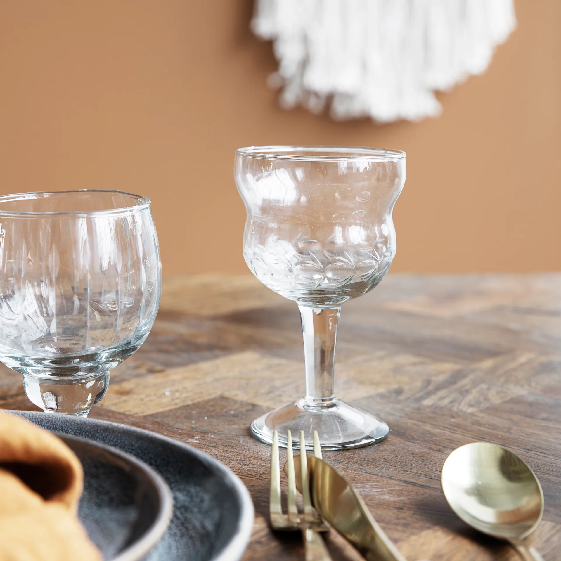 Vintage rödvinsglas, klar House Doctor