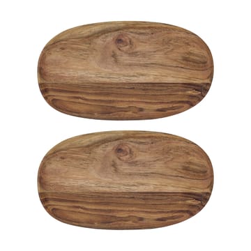 Wood bricka 19x33 cm 2-pack - Natur - House Doctor