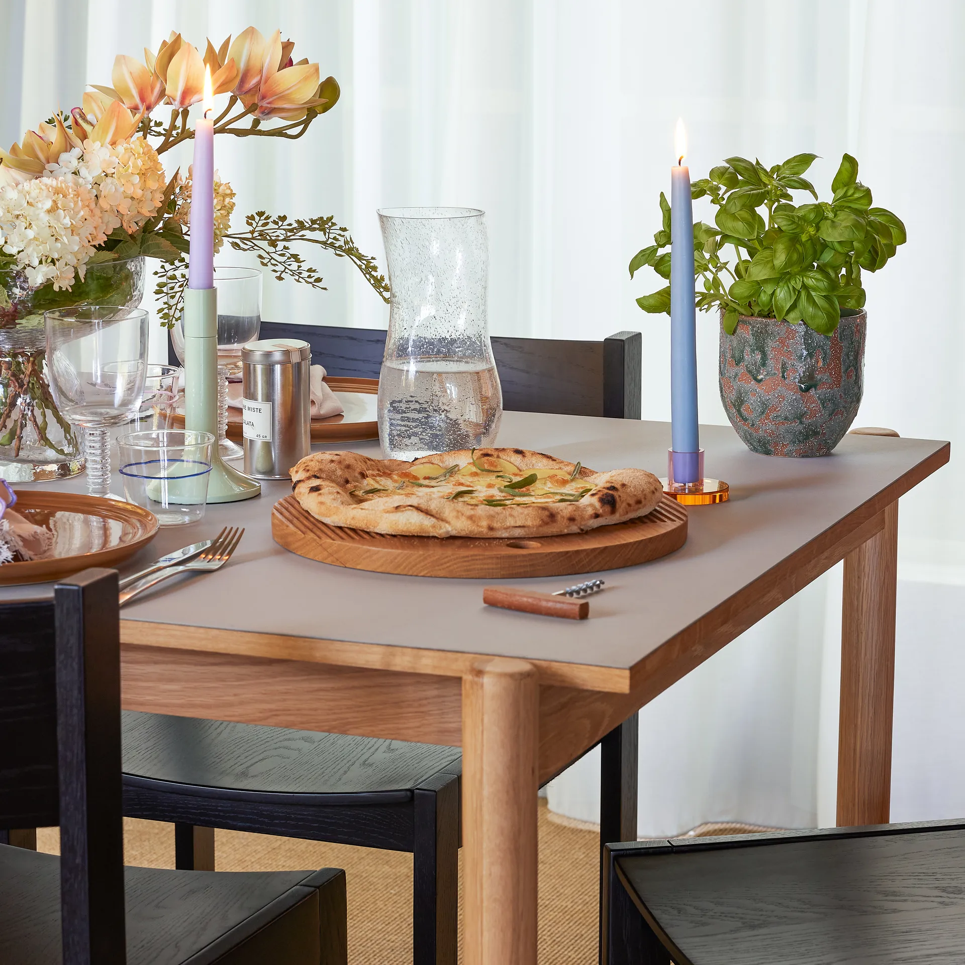 Astra ljusstake small, Blue-green Hübsch Interior