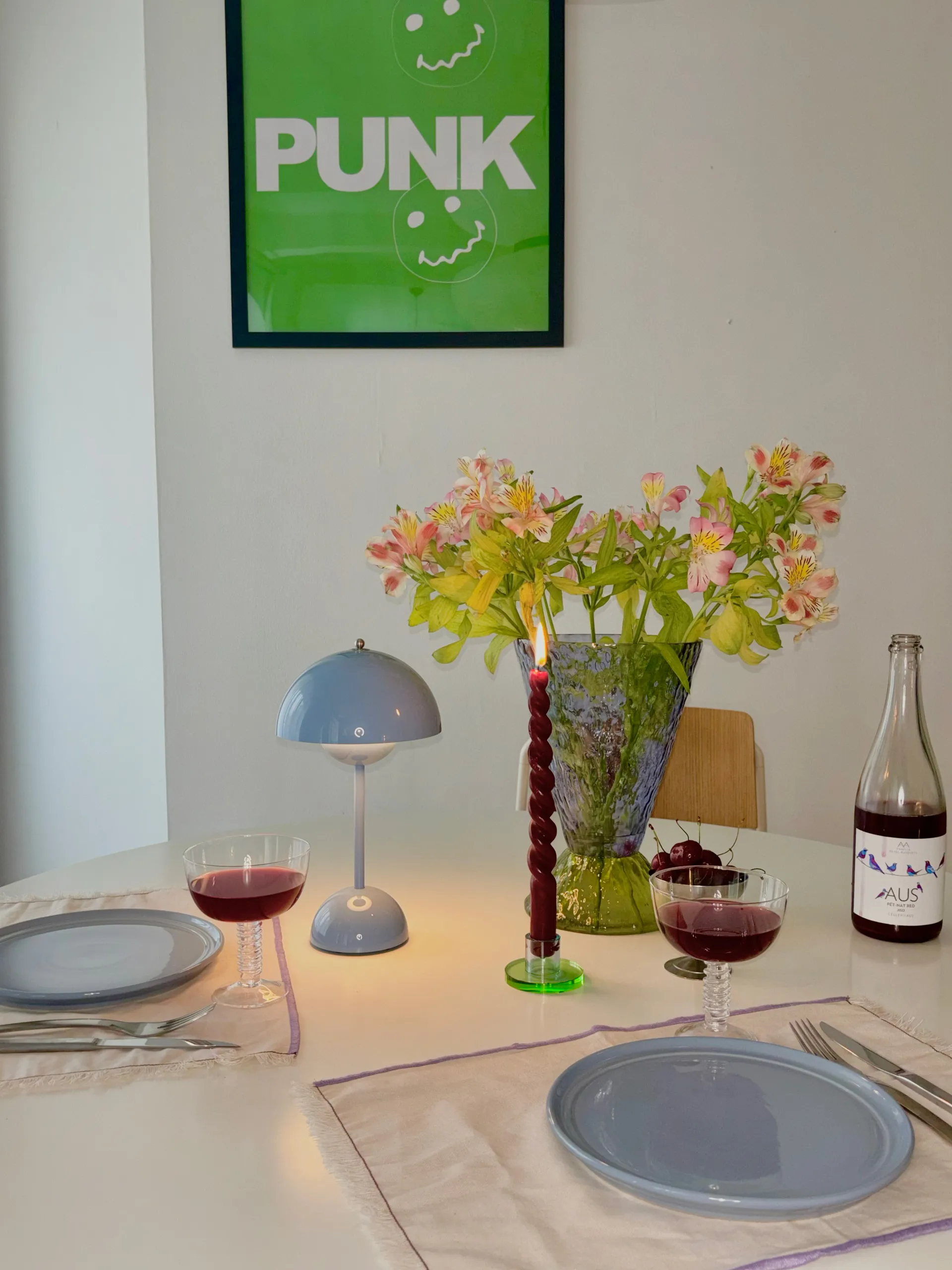 Astra ljusstake small, Blue-green Hübsch Interior