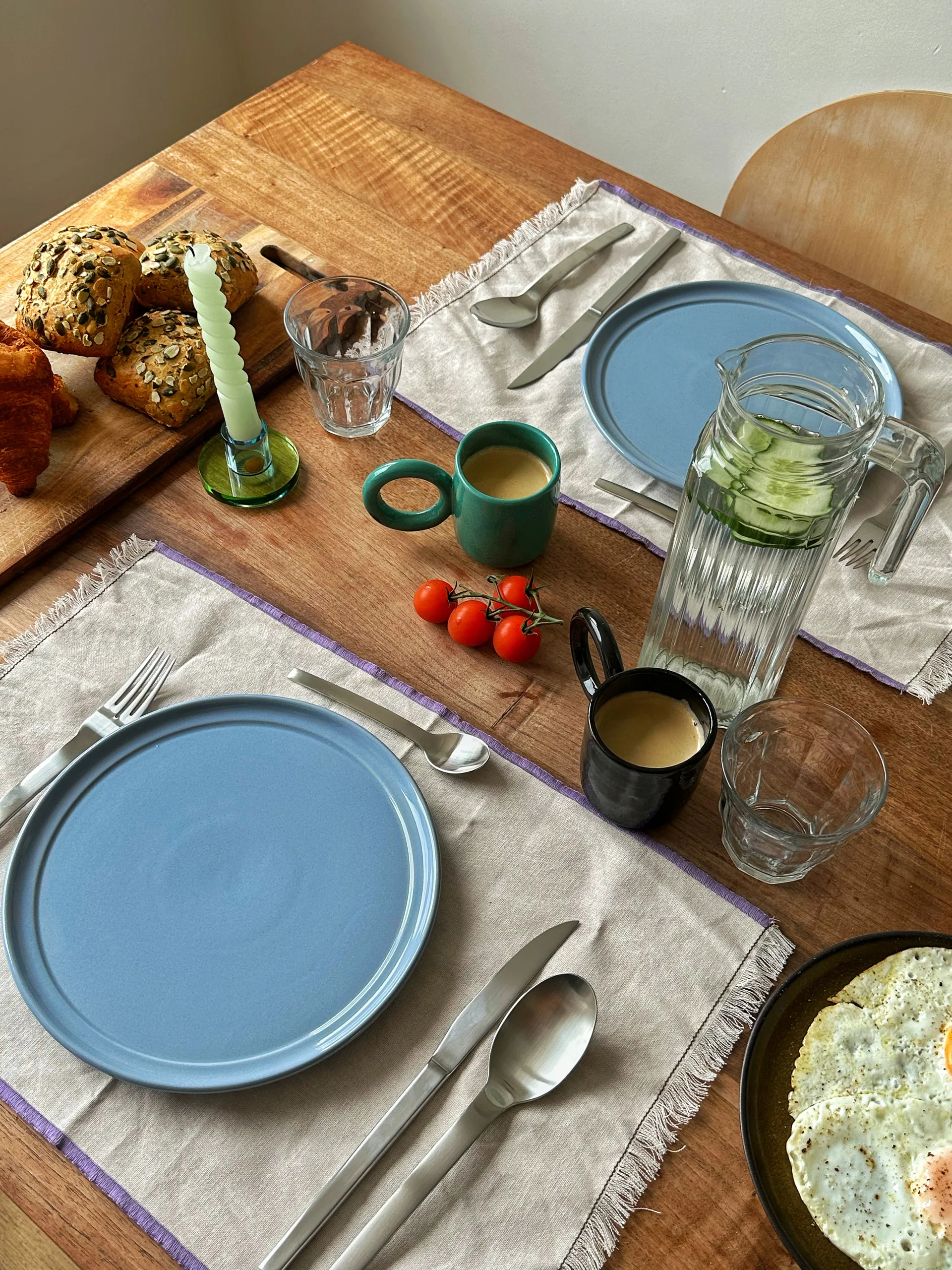 Astra ljusstake small, Blue-green Hübsch Interior