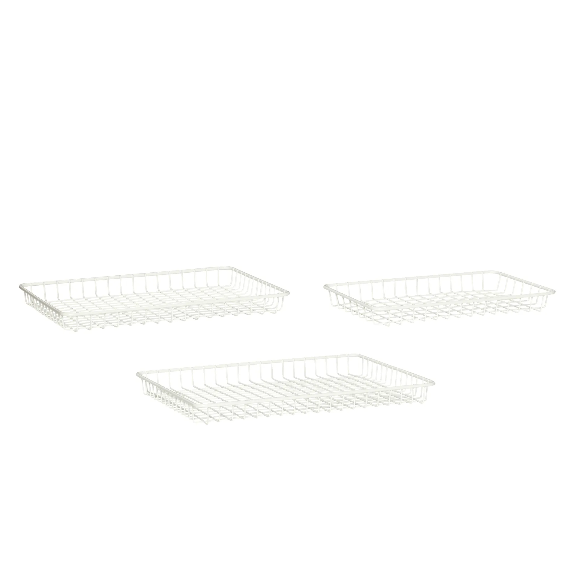 Bricka 3-pack, Vit-metall Hübsch