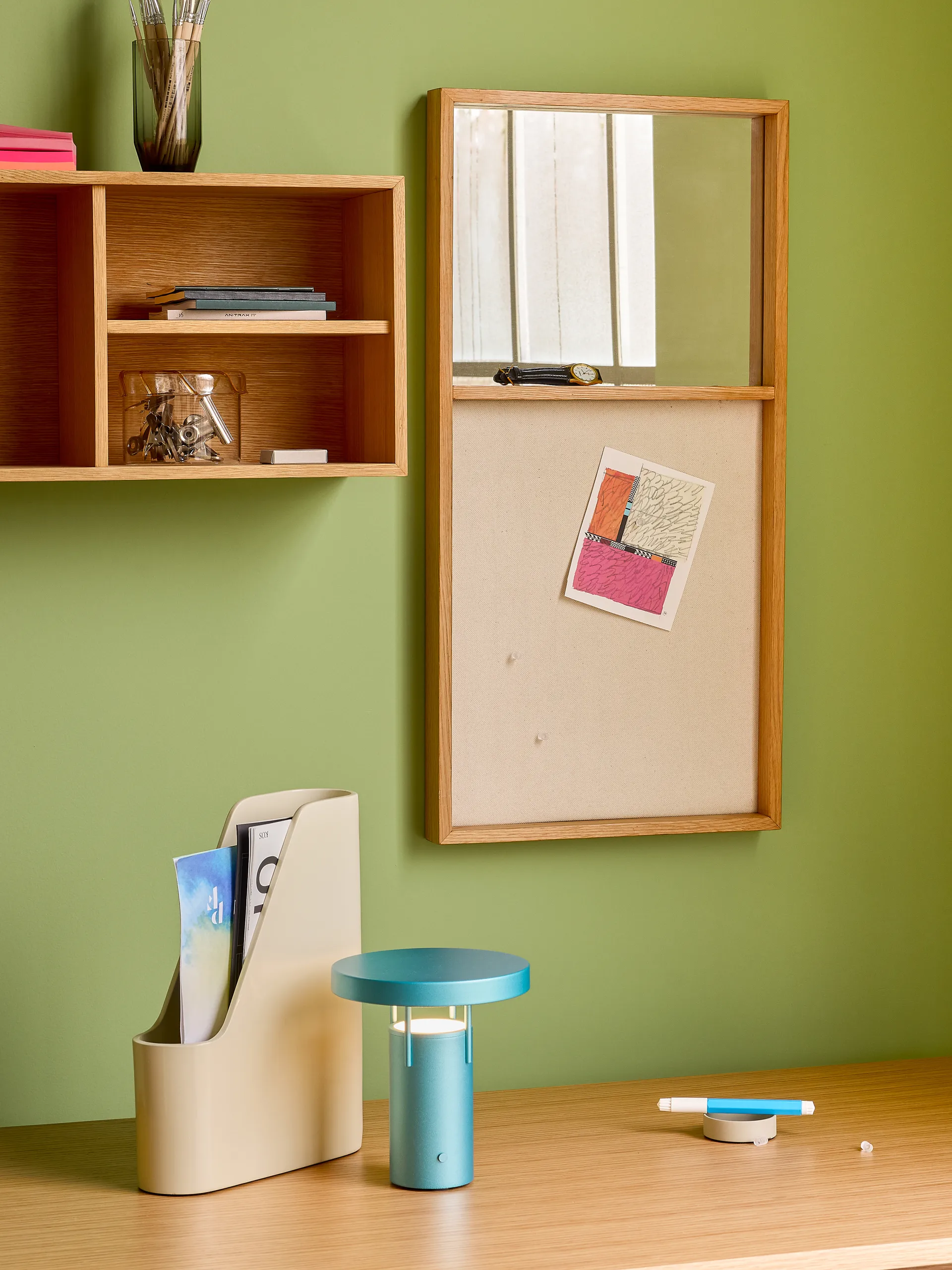 BringMe mini portabel bordslampa, Metallic turquoise Hübsch Interior