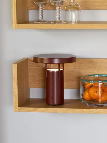 BringMe portabel bordslampa - Metallic burgundy, mini 20 cm - Hübsch