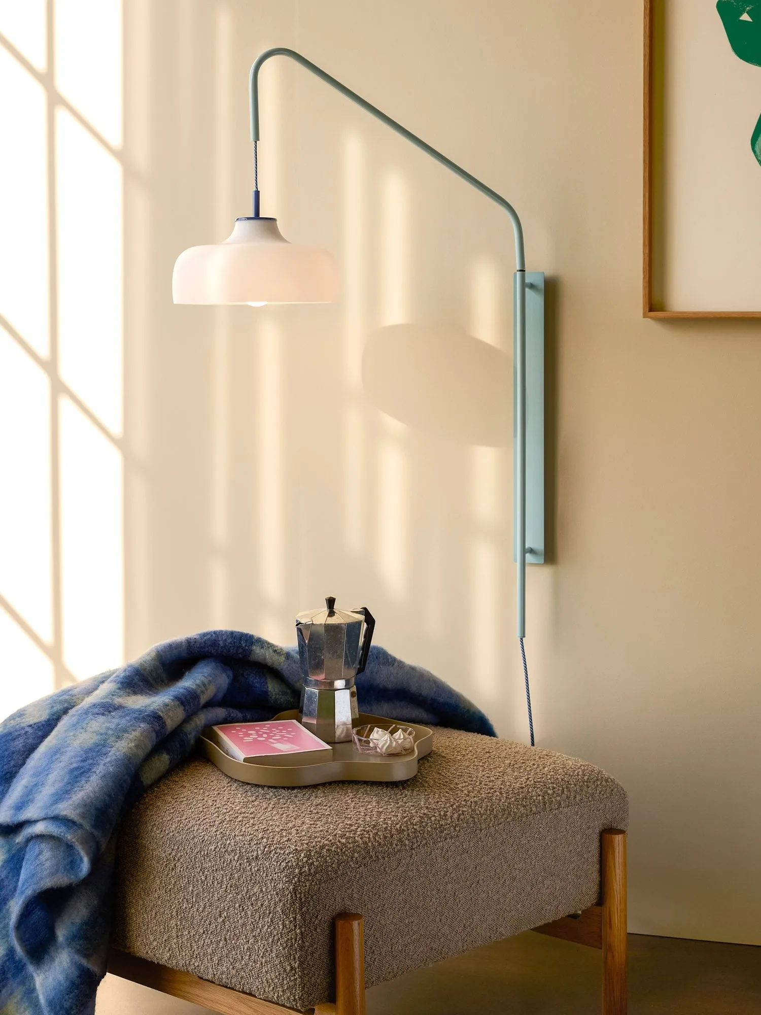 Current vägglampa, Light blue Hübsch