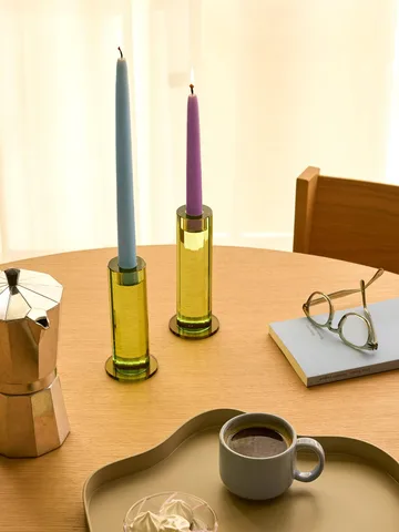 Cut ljushållare 2 delar - Green - Hübsch