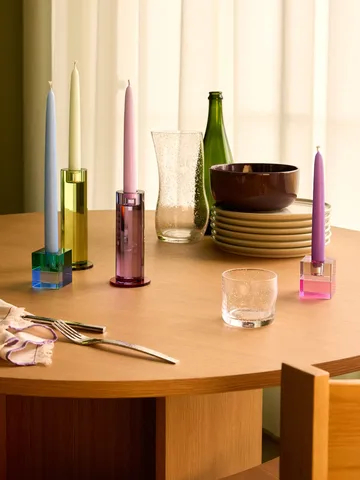 Cut ljushållare 2 delar - Green - Hübsch