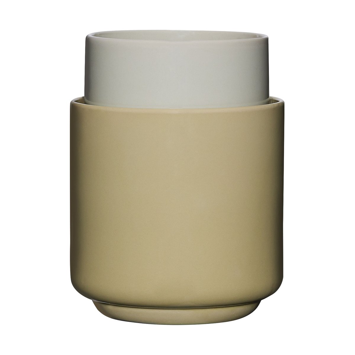 Hübsch Deux kruka set 2 delar Light green-sand | Skandinavisk Design | Grytor | Multi