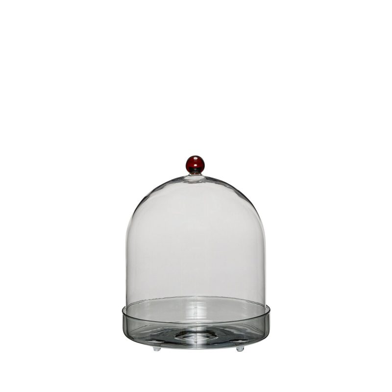 Hübsch Flora glaskupa 16 cm Mörkgrå | Skandinavisk Design | Dekorationsskålar |