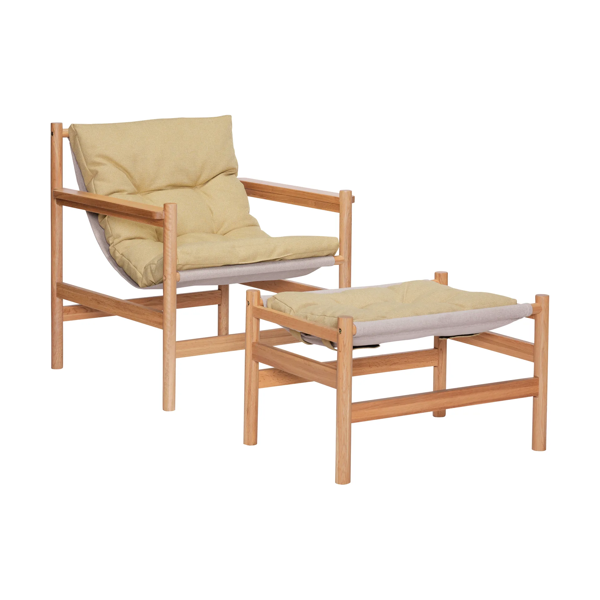 Heritage fåtölj och fotpall, Ek-gul Hübsch Interior