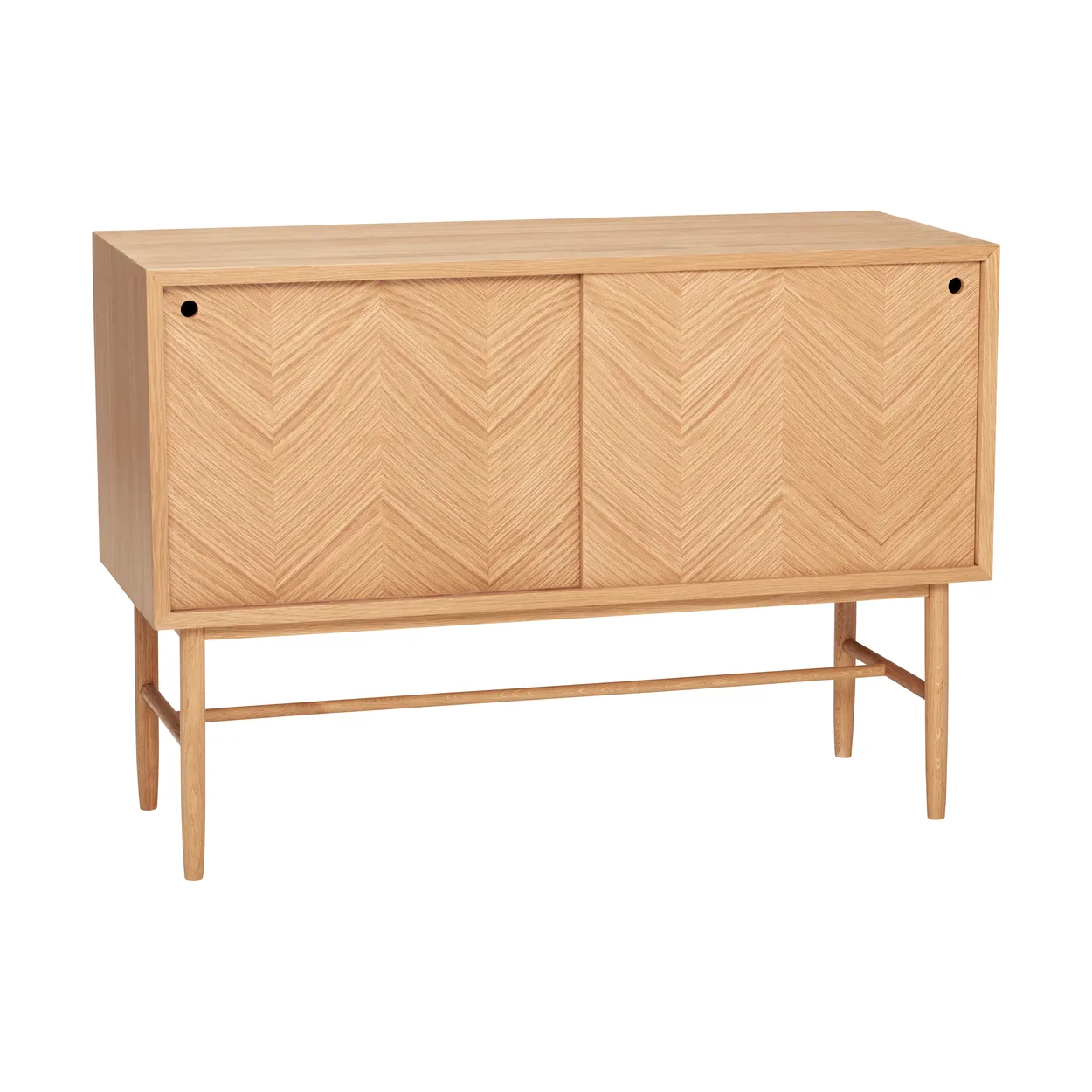 Hübsch Herringbone byrå med skjutdörrar Ek | Skandinavisk Design | Sideboards & Skänkar | Beige