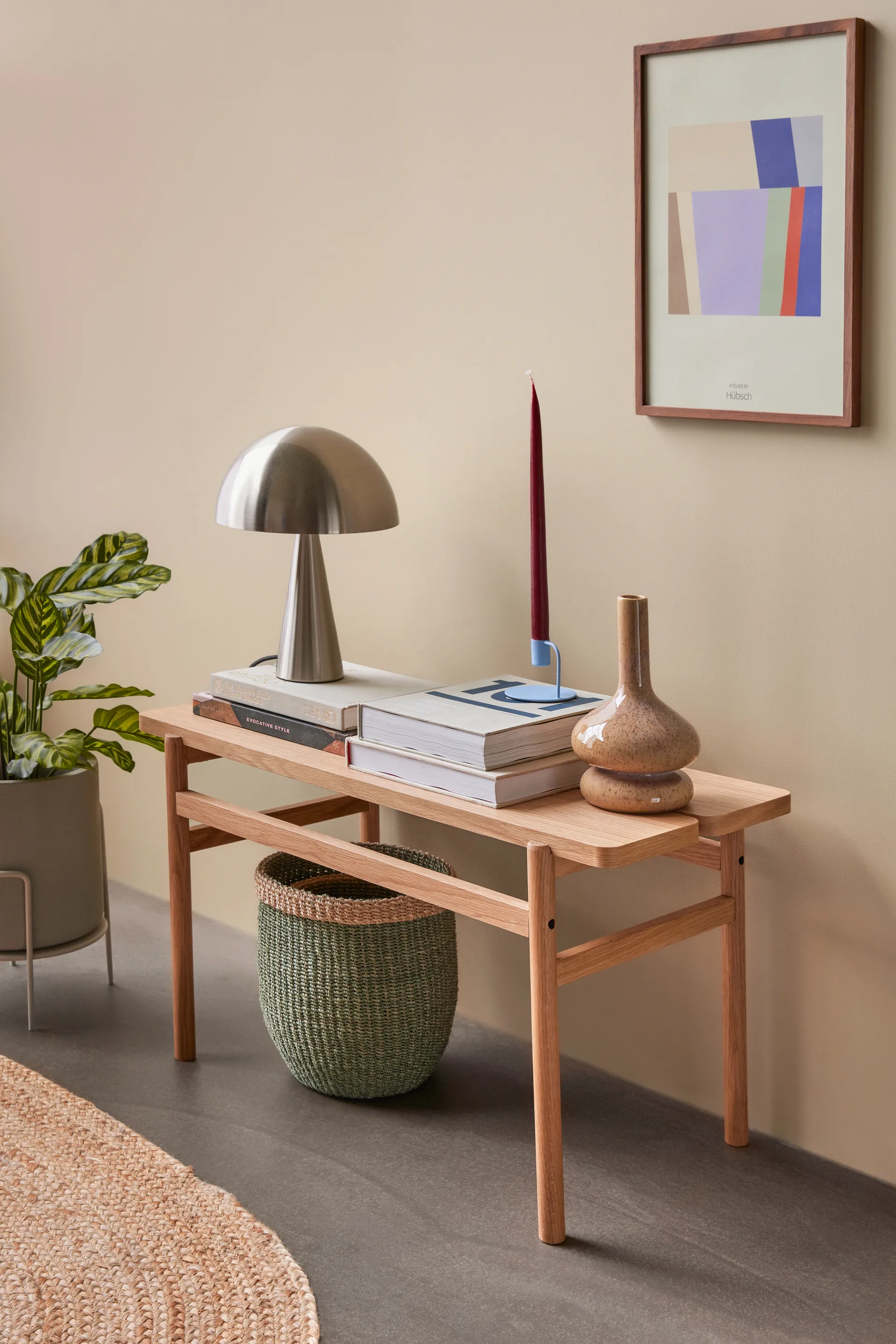 Hübsch bordslampa 33 cm, Metall-nickel Hübsch Interior