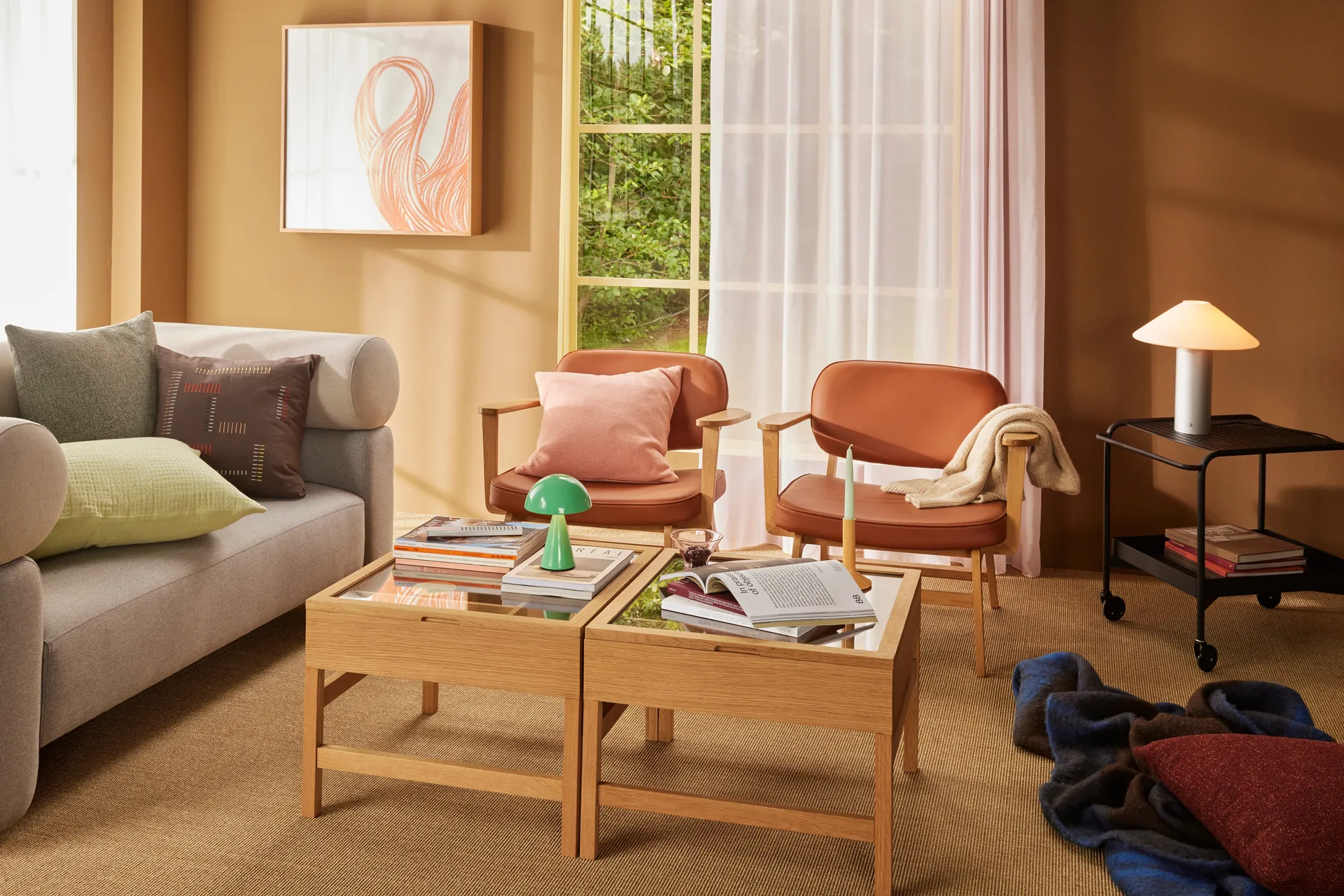 Inlet pläd 140x200 cm, Blå Hübsch Interior