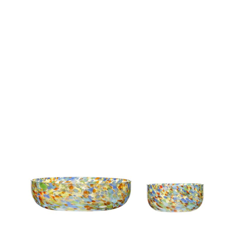 Hübsch Konfetti skålar 2-pack Gul-blå-orange | Skandinavisk Design | Dekorationsskålar | Multi