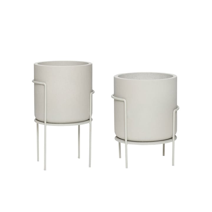 Kruka med ben 2-pack, Grå Hübsch Interior