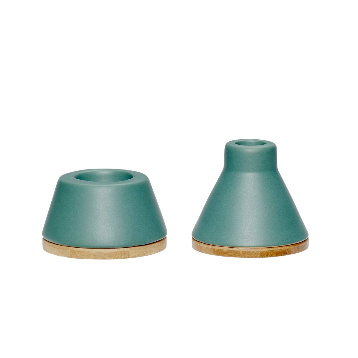 Hübsch Ljuslykta 2-pack Grön-natur | Skandinavisk Design | Ljuslyktor & Ljusfat |