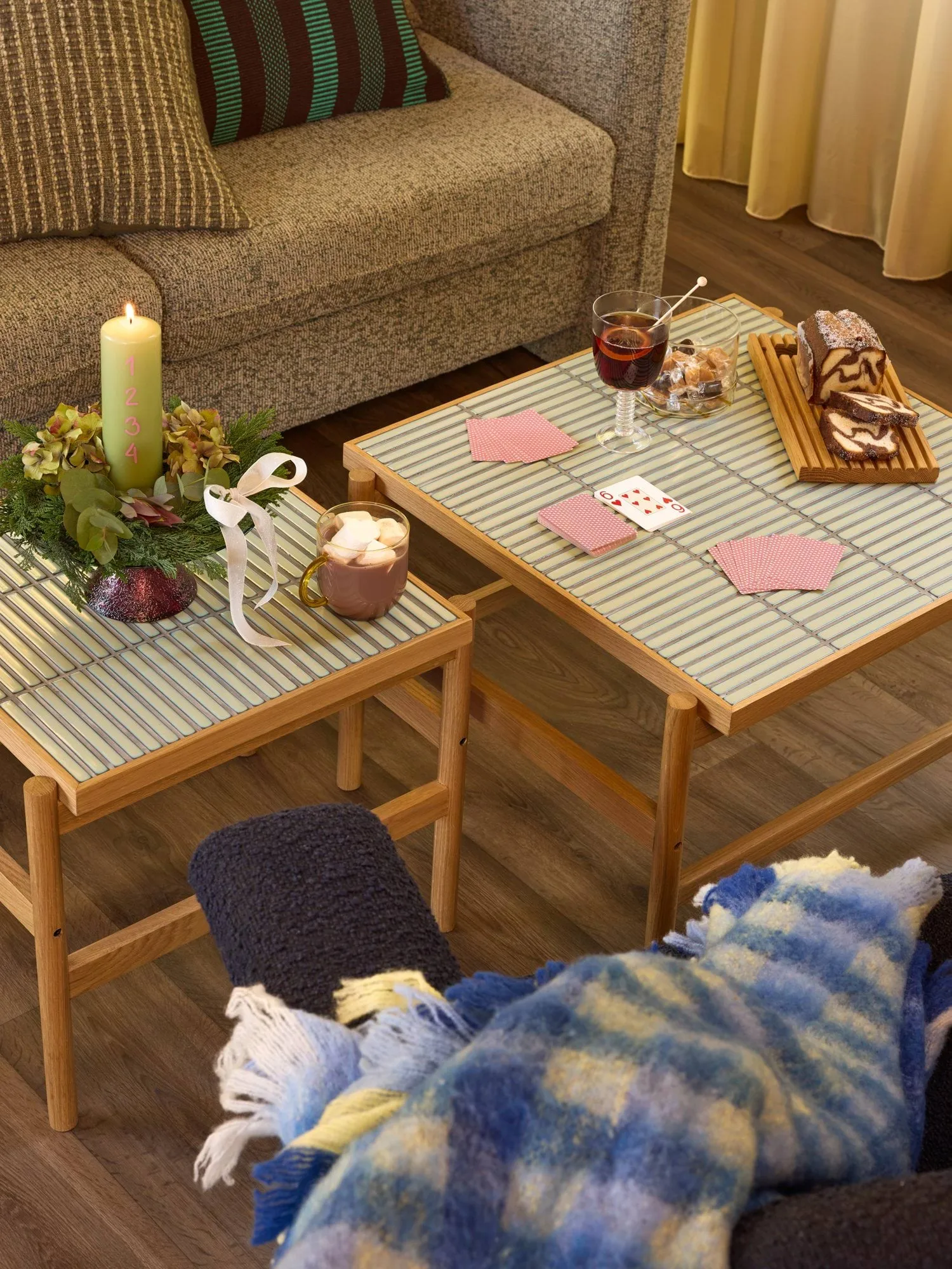 Loom pläd, Blue, 140x200 cm Hübsch