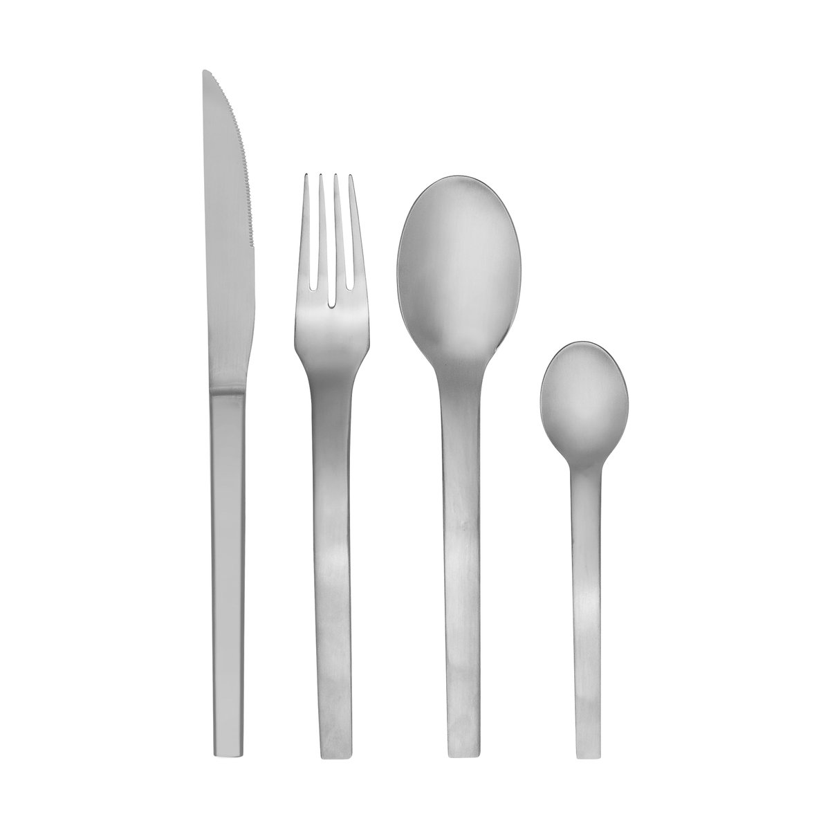 Hübsch Mano bestickset 16 delar Brushed | Skandinavisk Design | Bestickset | Grå