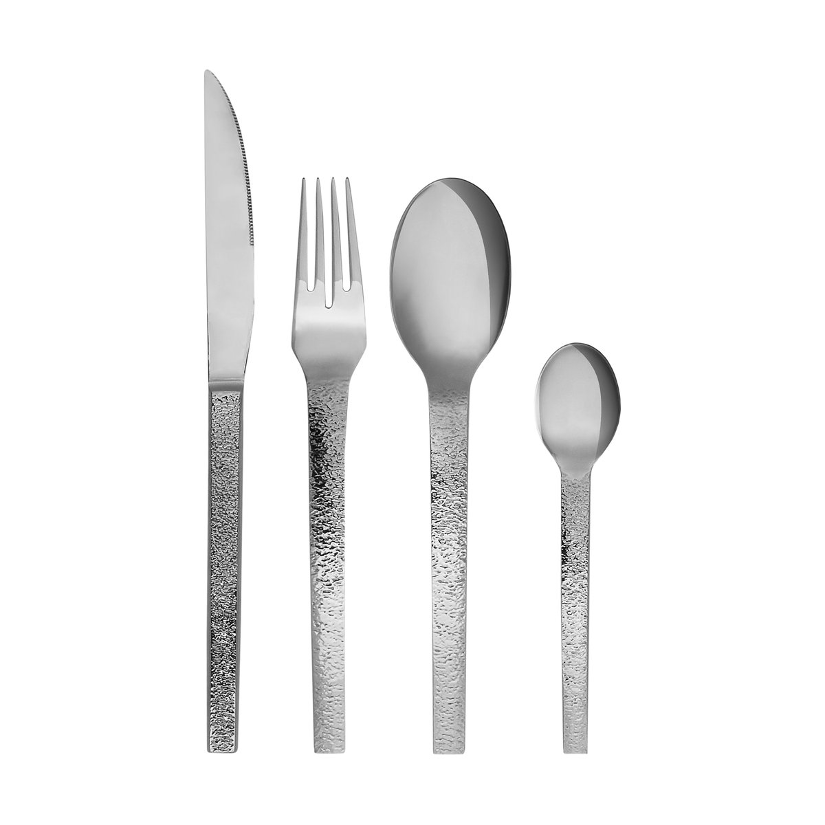 Hübsch Mano bestickset 16 delar Textured | Skandinavisk Design | Bestickset | Grå
