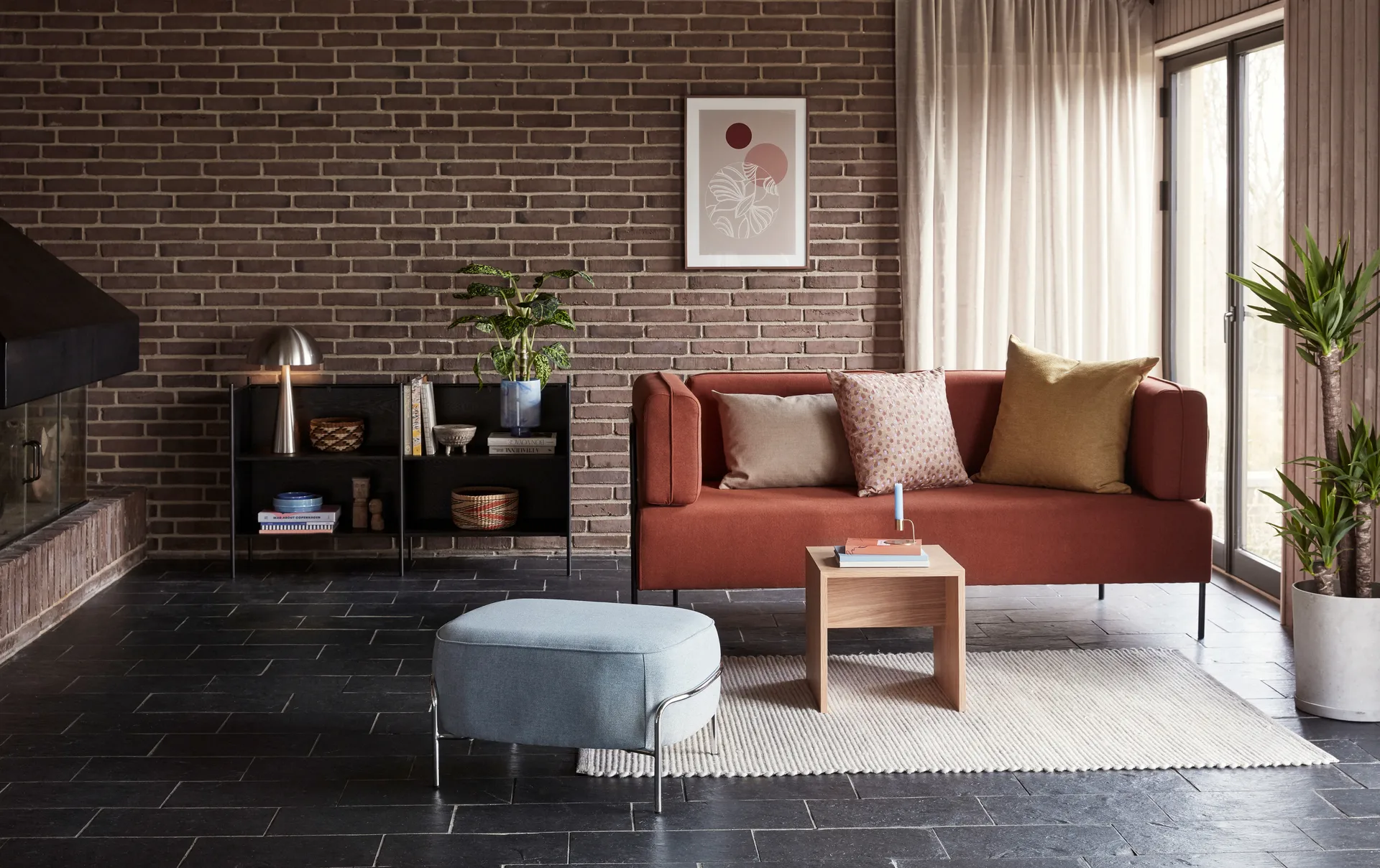 Mush bordslampa, Nickel, tall 50 cm Hübsch Interior