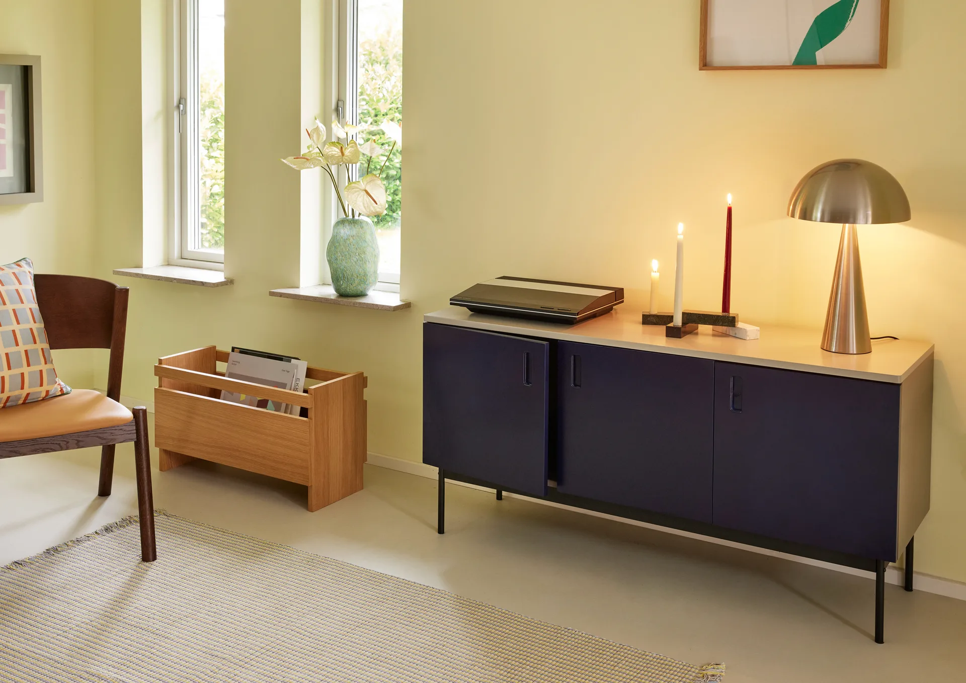 Mush bordslampa, Nickel, tall 50 cm Hübsch Interior