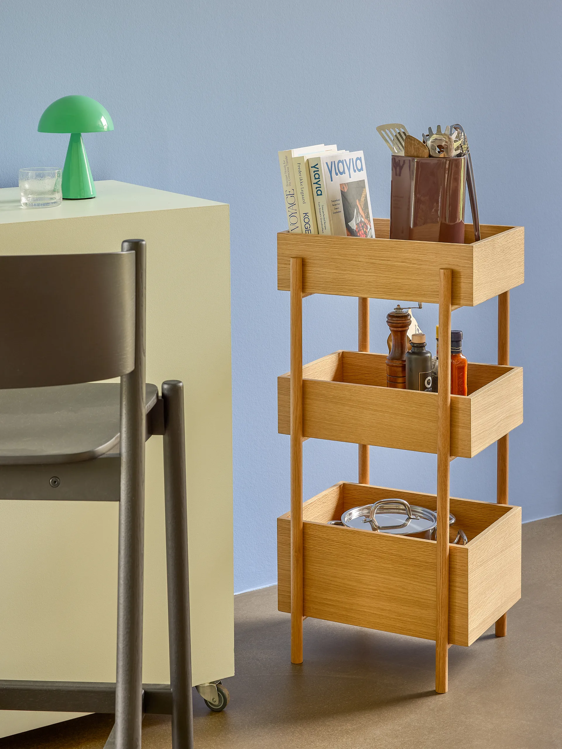 Mush portabel bordslampa, Green Hübsch Interior