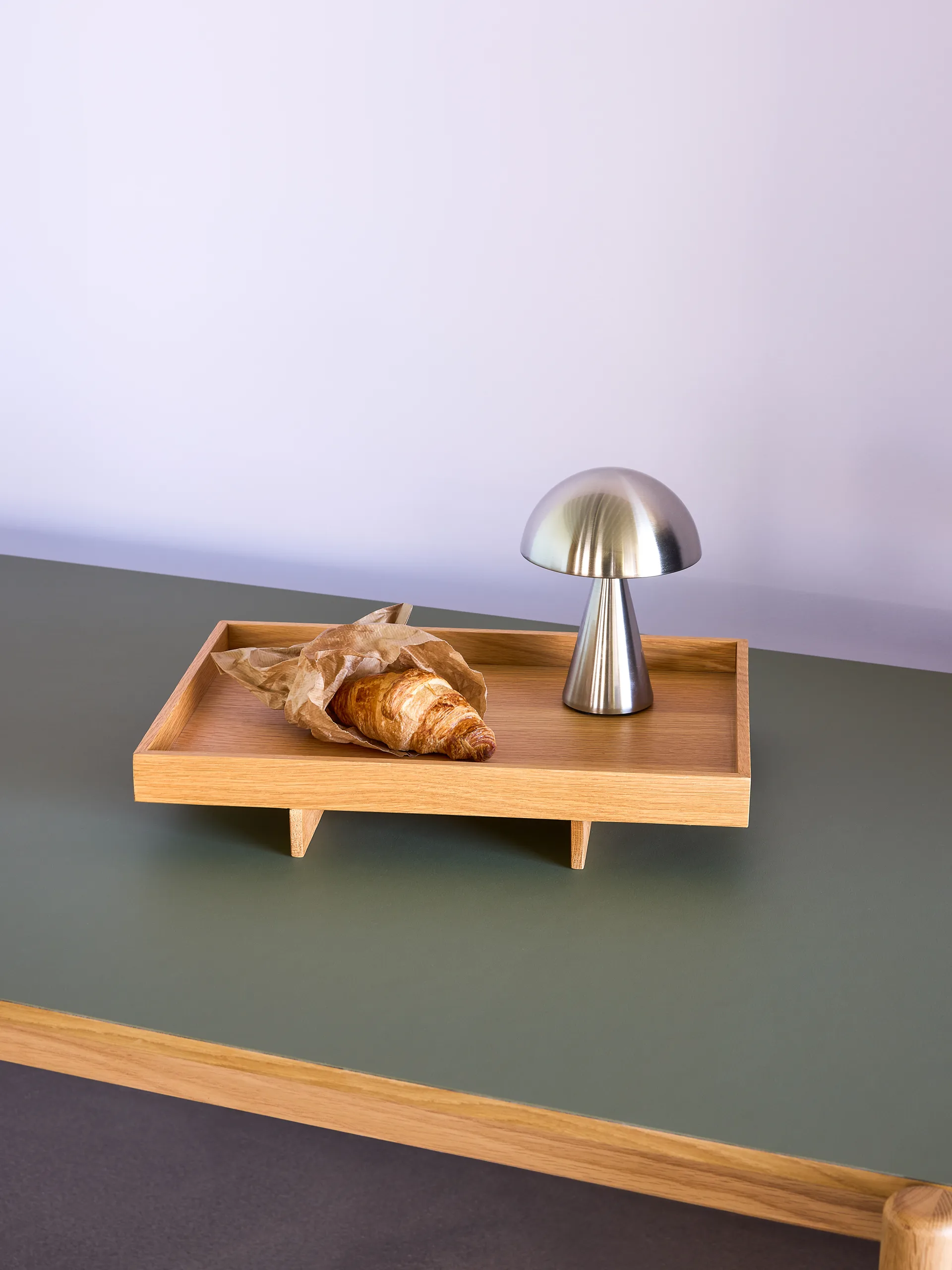 Mush portabel bordslampa, Nickel Hübsch Interior