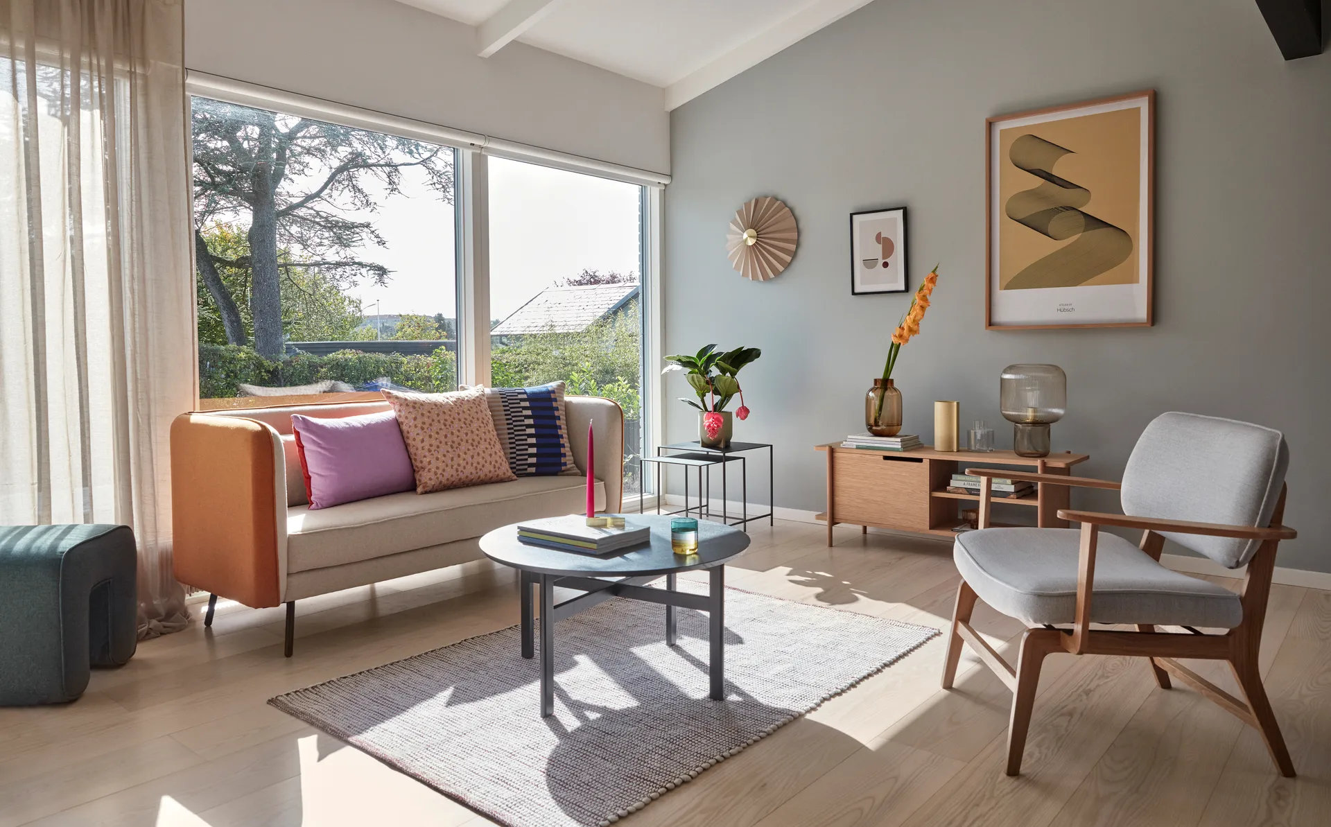 Pliss vägglampa, Beige Hübsch Interior