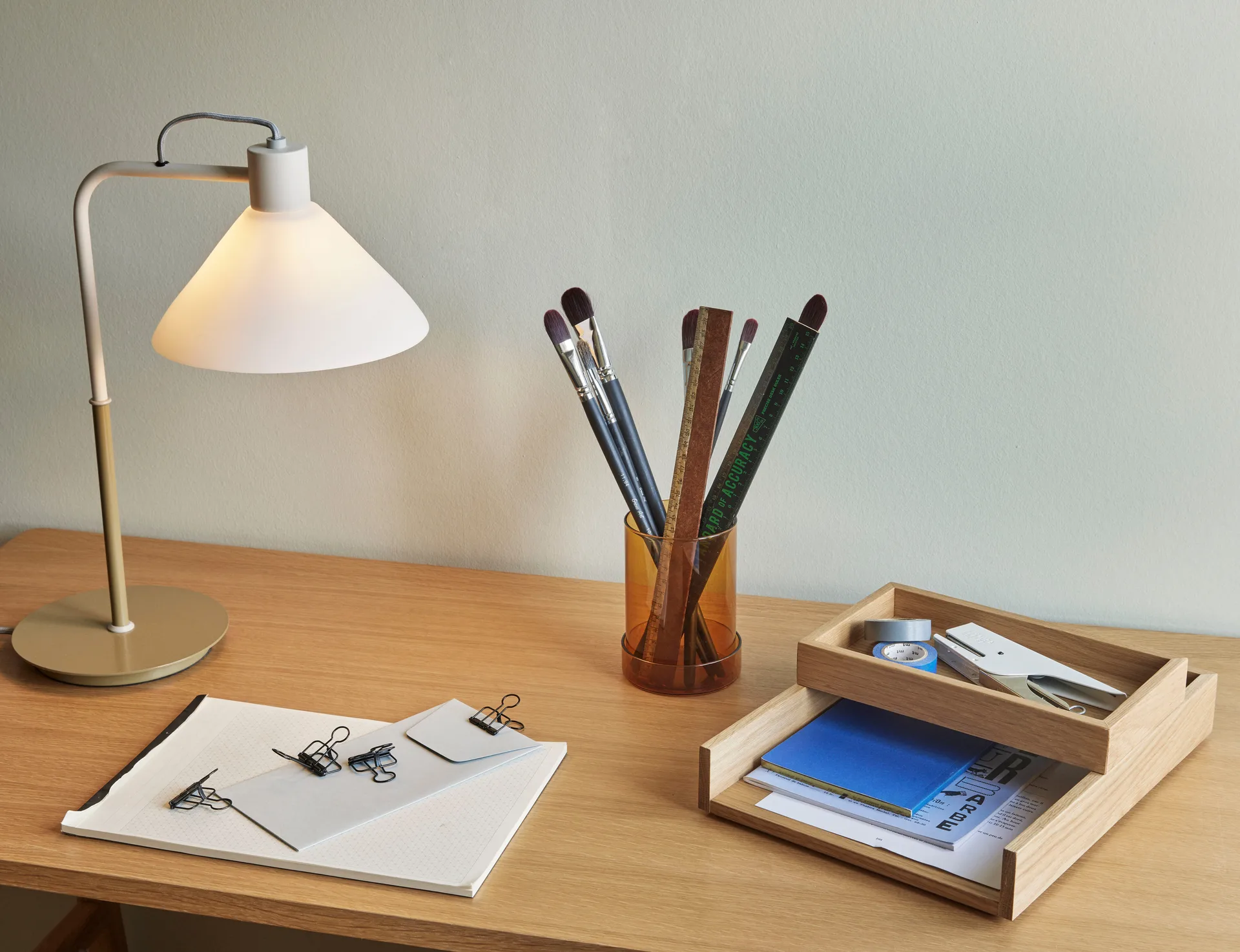 Rail skrivbordsställ 2 delar, Natur Hübsch Interior