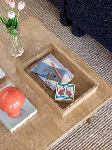 Senri förvaringslåda - Ek-glas, 42x30x9 cm - Hübsch