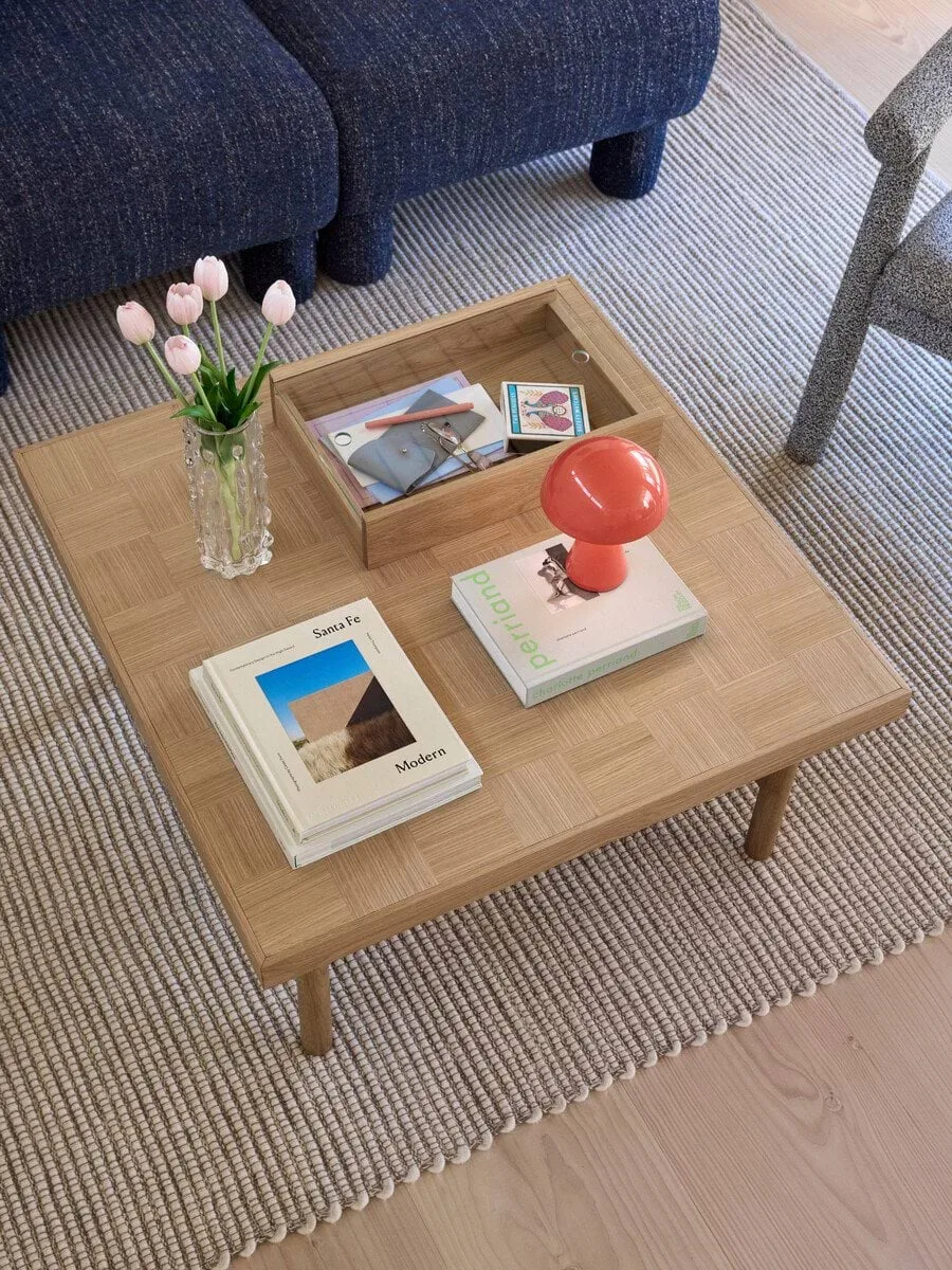 Senri förvaringslåda, Ek-glas, 42x30x9 cm Hübsch