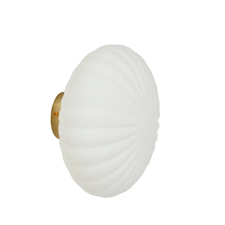 Vägglampa - Vit-mässing - Hübsch