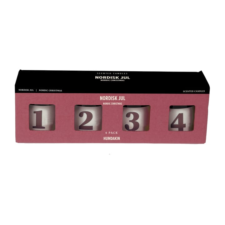 Humdakin Nordisk Jul doftljus 4-pack - Red - Humdakin