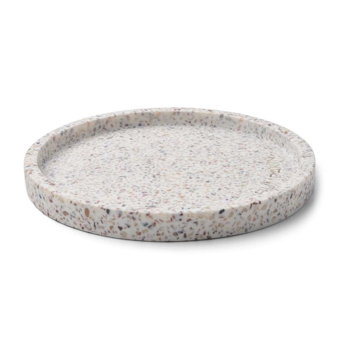 Humdakin Terrazzo rund bricka Ø20 cm White-brown | Skandinavisk Design | Brickor | Vit